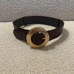 Alexis Kirk Vintage Brown Belt with Gold Buckle
